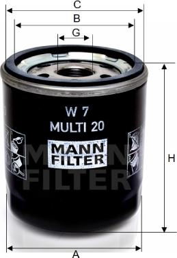 Mann-Filter W 7 MULTI 20 - Масляный фильтр autosila-amz.com