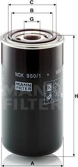 Mann-Filter WDK 950/1 - Топливный фильтр autosila-amz.com