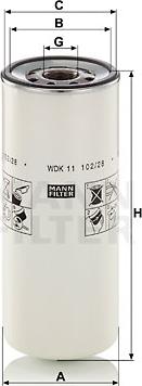 Mann-Filter WDK 11 102/28 - фильтр топл.!H262 D108 d93 /M32x1.5\ RVI Kerax/Magnum/Premium, Volvo 7000/8000/9000/FH autosila-amz.com