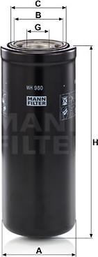 Mann-Filter WH 980 - Фильтр масляный гидравлической системы MANN-FILTER autosila-amz.com