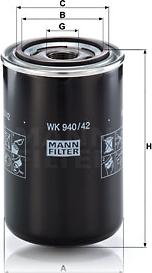 Mann-Filter WK 940/42 - Топливный фильтр autosila-amz.com