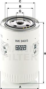 Mann-Filter WK 940/5 - Топливный фильтр autosila-amz.com