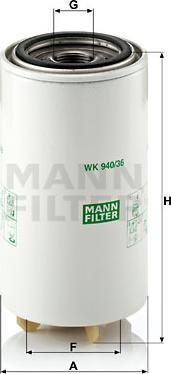 Mann-Filter WK 940/36 x - Топливный фильтр autosila-amz.com