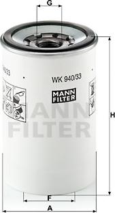 Mann-Filter WK 940/33 x - Топливный фильтр autosila-amz.com