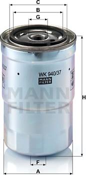 Mann-Filter WK 940/37 x - Топливный фильтр autosila-amz.com
