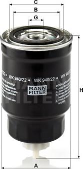 Mann-Filter WK 940/22 - Топливный фильтр autosila-amz.com