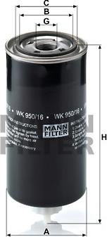 Mann-Filter WK 950/16 x - Топливный фильтр autosila-amz.com
