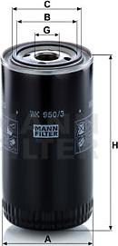 Mann-Filter WK 950/3 - Топливный фильтр autosila-amz.com