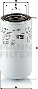 Mann-Filter WK 952/3 - Топливный фильтр autosila-amz.com