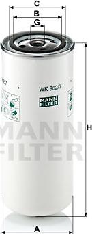 Mann-Filter WK 962/7 - MANN-FILTER WK962/7 фильтр топливный !(ГЕРМАНИЯ) \ Volvo BUS 5000/7000/8000/B12/B7/ FH 12/FL 12/FL I autosila-amz.com