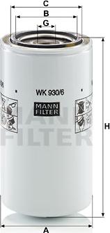 Mann-Filter WK 930/6 x - Топливный фильтр autosila-amz.com