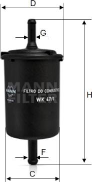 Mann-Filter WK 47/1 - Топливный фильтр autosila-amz.com