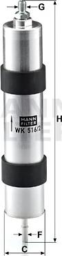 Mann-Filter WK 516/2 - Топливный фильтр autosila-amz.com