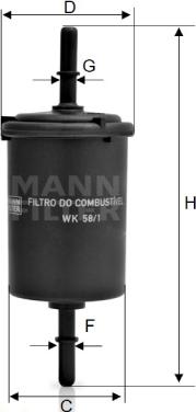 Mann-Filter WK 58/1 - Топливный фильтр autosila-amz.com