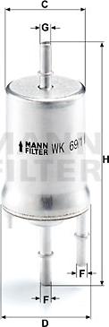 Mann-Filter WK 69/1 - Топливный фильтр autosila-amz.com