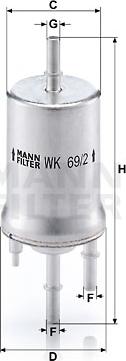 Mann-Filter WK 69/2 - Топливный фильтр autosila-amz.com