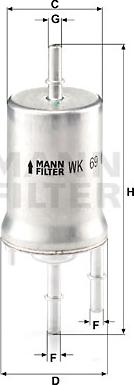 Mann-Filter WK 69 - Топливный фильтр autosila-amz.com