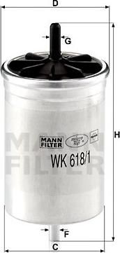 Mann-Filter WK 618/1 - Топливный фильтр autosila-amz.com