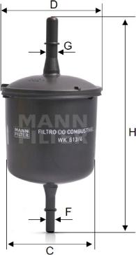 Mann-Filter WK 613/4 - Топливный фильтр autosila-amz.com