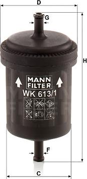 Mann-Filter WK 613/1 - Топливный фильтр autosila-amz.com