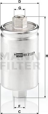 Mann-Filter WK 612/5 - Фильтр топливный MANN WK612/5 ВАЗ (под гайку) autosila-amz.com