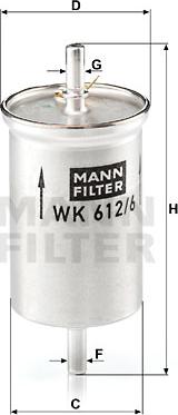 Mann-Filter WK 612/6 - Топливный фильтр autosila-amz.com