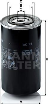 Mann-Filter WK 1168 - Топливный фильтр autosila-amz.com