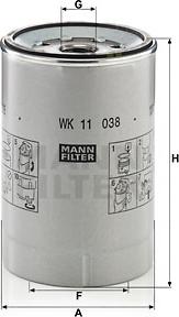 Mann-Filter WK 11 038 z - Топливный фильтр VOLVO 8900, 9500, B8, FE II, FL III D5K210-D8K350 05.12- autosila-amz.com
