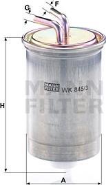 Mann-Filter WK 845/3 - Топливный фильтр autosila-amz.com