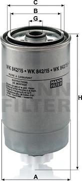 Mann-Filter WK 842/15 - Топливный фильтр autosila-amz.com