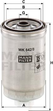 Mann-Filter WK 842/8 - ТОПЛИВНЫЙ ФИЛЬТР MANN-FILTER WK842/8 autosila-amz.com