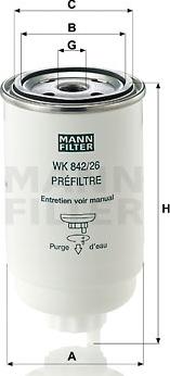 Mann-Filter WK 842/26 - Топливный фильтр autosila-amz.com