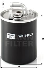Mann-Filter WK 842/20 - Топливный фильтр autosila-amz.com