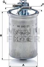 Mann-Filter WK 842/21 x - Топливный фильтр autosila-amz.com