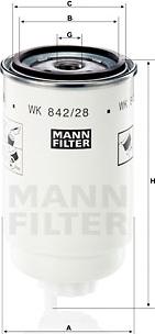 Mann-Filter WK 842/28 - Фильтр топливный MANN WK 842 28 autosila-amz.com