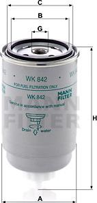 Mann-Filter WK 842 - Топливный фильтр autosila-amz.com