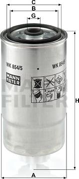 Mann-Filter WK 854/5 - Топливный фильтр autosila-amz.com