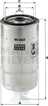 Mann-Filter WK 854/3 - Топливный фильтр autosila-amz.com