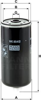 Mann-Filter WK 854/2 - Топливный фильтр autosila-amz.com