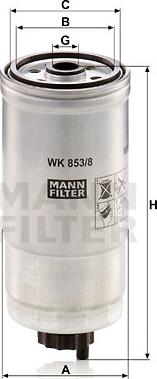 Mann-Filter WK 853/8 - Топливный фильтр autosila-amz.com