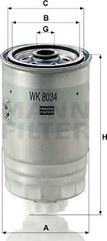 Mann-Filter WK 8034 - Топливный фильтр autosila-amz.com