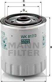 Mann-Filter WK 817/3 x - Топливный фильтр autosila-amz.com
