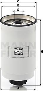 Mann-Filter WK 880 - Топливный фильтр autosila-amz.com