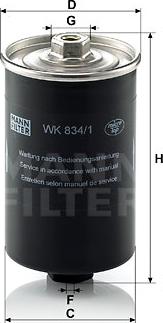 Mann-Filter WK 834/1 - Топливный фильтр autosila-amz.com