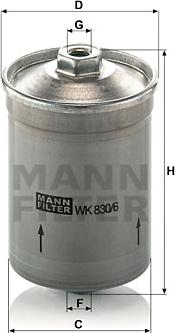 Mann-Filter WK 830/6 - Топливный фильтр autosila-amz.com
