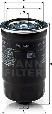 Mann-Filter WK 824/1 - Топливный фильтр autosila-amz.com