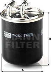 Mann-Filter WK 820 - Фильтр топливный MITSUBISHI Colt VI > 04, SMART Forfour 04-06 1,5 TD autosila-amz.com
