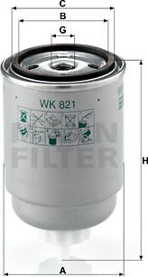 Mann-Filter WK 821 - Топливный фильтр autosila-amz.com