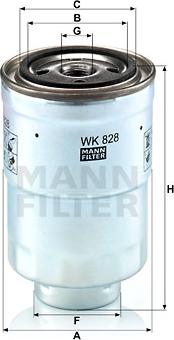 Mann-Filter WK 828 x - Топливный фильтр autosila-amz.com