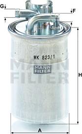 Mann-Filter WK 823/1 - Топливный фильтр autosila-amz.com